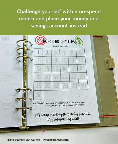 Saving Challenge Bullet Journal page