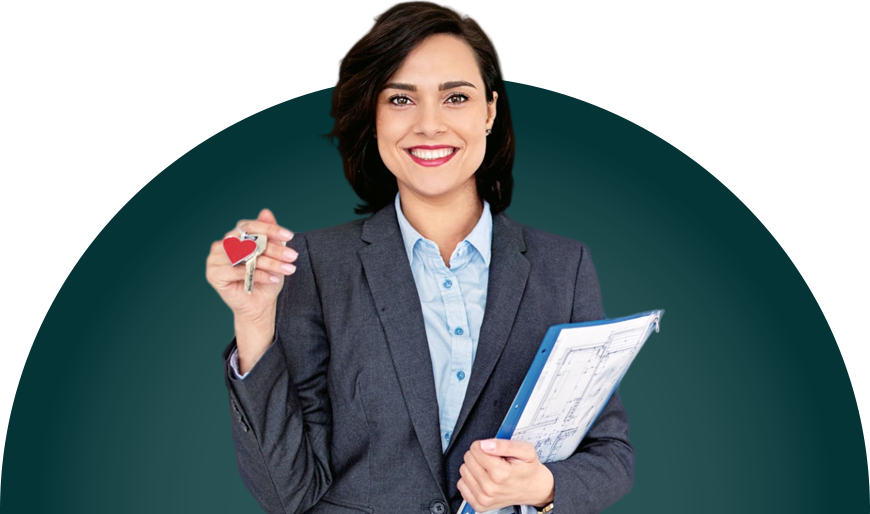 woman-realtor-smiling-wearing-suit-jacket-holding-house-keys